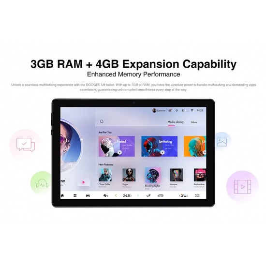 DOOGEE tablet U9, 10.1", 3/64GB, Android 13, 5060mAh, γκρι DOOGEE tablet U9, 10.1", 3/64GB, Android 13, 5060mAh, γκρι