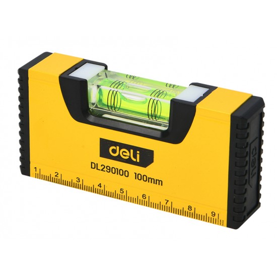 DELI αλφάδι DL290100 με 1 μάτι & κλίμακα, αλουμινίου, 10cm