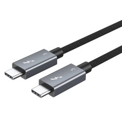 CABLETIME καλώδιο USB-C σε USB-C CT-C160-U31-TB3, 100W, 40Gbps, 4K/60Hz, 0.5m, μαύρο