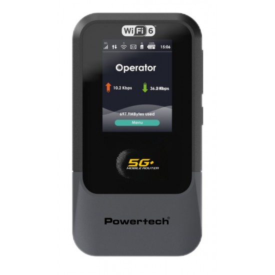 POWERTECH 5G mobile router PT-1512, WiFi 6, AX900 dual band, 4000mAh