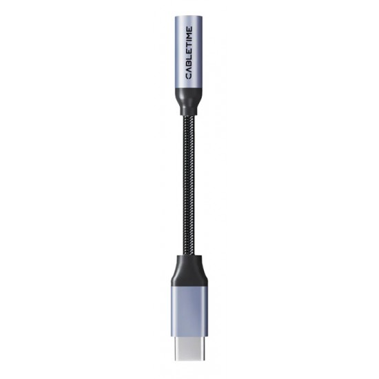 CABLETIME αντάπτορας USB-C σε 3.5mm CT-CMAUF-AG, γκρι
