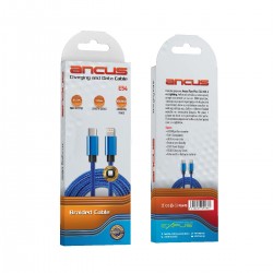 Καλώδιο Σύνδεσης και Φόρτισης Ancus Flow Plus E54 USB-C σε Lightning 2.0A με Braided Καλώδιο Μπλέ 1m Με 5 Χρονια Εγγύηση