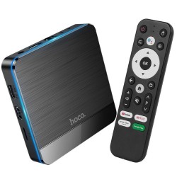 Hoco. DQ07 Primo TV Box 4K UHD 60Fps με WiFi RJ45 4GB RAM + 64GB ROM v5.0 Android 9 Δεν είναι συμβατό με εφαρμογές CosmoteTV και Netflix.